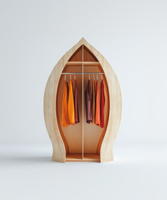 Blossom wooden wardrobe